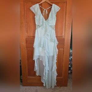 ASOS Design Ruffle Maxi dress size 4 Aqua Blue